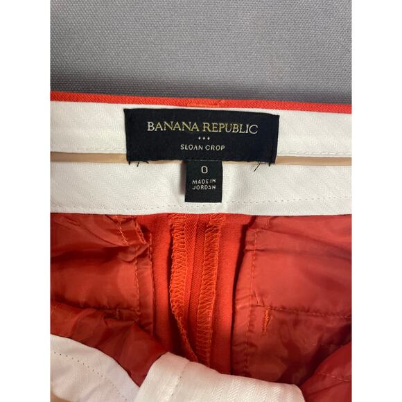 NWT Banana Republic Orange Sloan Skinny Low Rise Cropped Pants SZ 0 Work Office - Picture 4 of 8